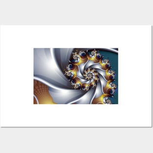 Gold and Silver Spiral Posters and Art